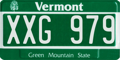 VT license plate XXG979