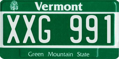 VT license plate XXG991