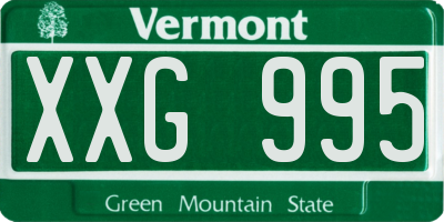 VT license plate XXG995