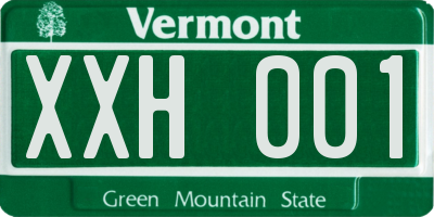 VT license plate XXH001
