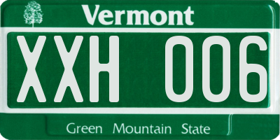 VT license plate XXH006