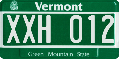 VT license plate XXH012