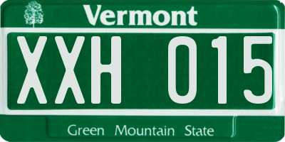 VT license plate XXH015