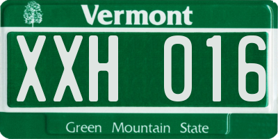 VT license plate XXH016