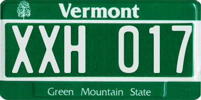 VT license plate XXH017