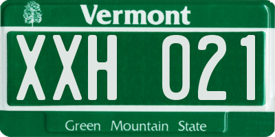 VT license plate XXH021