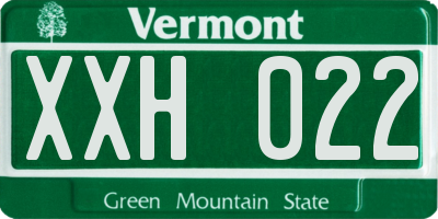 VT license plate XXH022