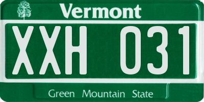 VT license plate XXH031