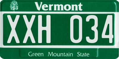 VT license plate XXH034