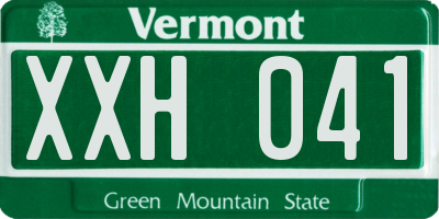 VT license plate XXH041