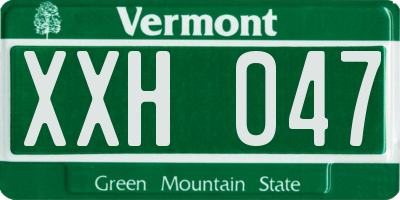 VT license plate XXH047