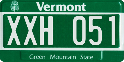 VT license plate XXH051