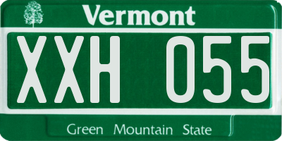 VT license plate XXH055