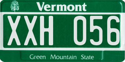 VT license plate XXH056