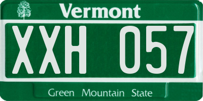 VT license plate XXH057