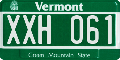 VT license plate XXH061