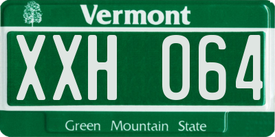 VT license plate XXH064