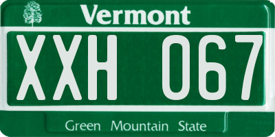 VT license plate XXH067
