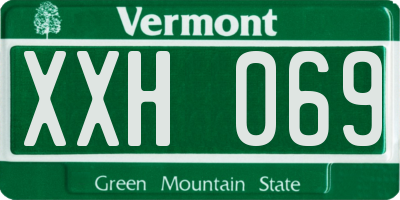 VT license plate XXH069