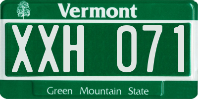 VT license plate XXH071