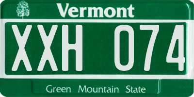 VT license plate XXH074