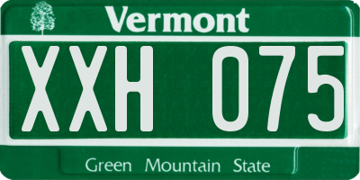 VT license plate XXH075