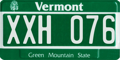 VT license plate XXH076