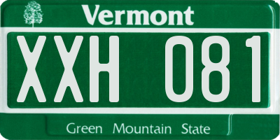 VT license plate XXH081