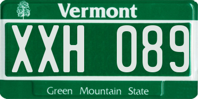 VT license plate XXH089