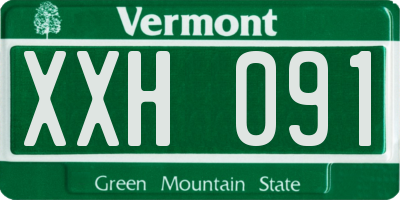 VT license plate XXH091