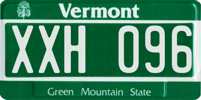 VT license plate XXH096