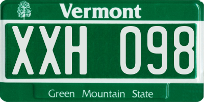VT license plate XXH098
