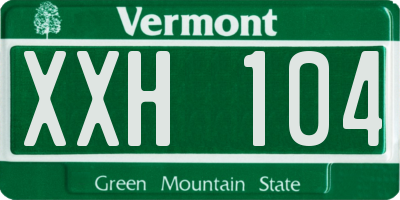 VT license plate XXH104