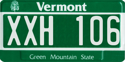 VT license plate XXH106