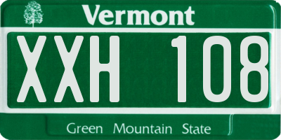 VT license plate XXH108