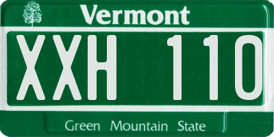 VT license plate XXH110