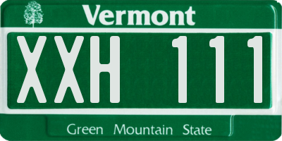 VT license plate XXH111