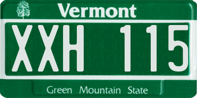 VT license plate XXH115
