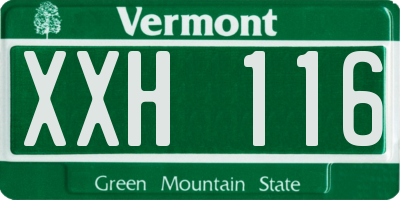 VT license plate XXH116