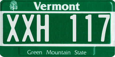 VT license plate XXH117