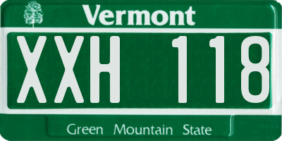 VT license plate XXH118