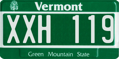 VT license plate XXH119