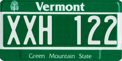 VT license plate XXH122