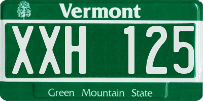 VT license plate XXH125