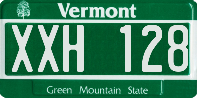 VT license plate XXH128