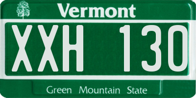 VT license plate XXH130