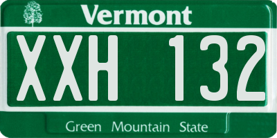VT license plate XXH132