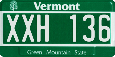 VT license plate XXH136