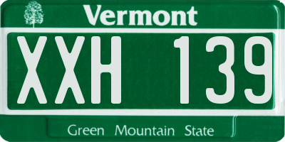 VT license plate XXH139