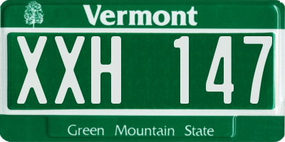 VT license plate XXH147
